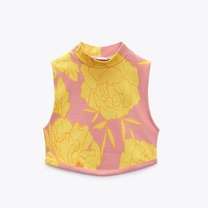 ZARA FLORAL JACQUARD TOP